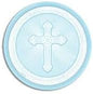Radiant Cross Blue 17.8cm Paper Plate 8ct