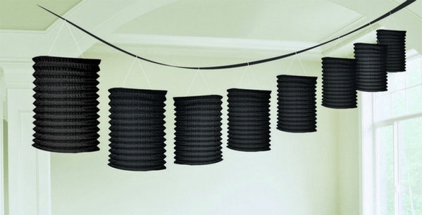 Black Paper Lantern Garland Decoration 3.65m