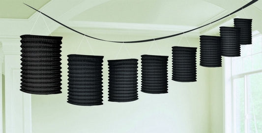 Black Paper Lantern Garland Decoration 3.65m