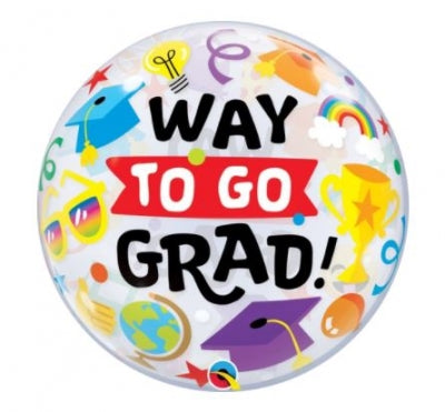 Qualatex Way to go Grad 22"/56cm Bubble Balloon