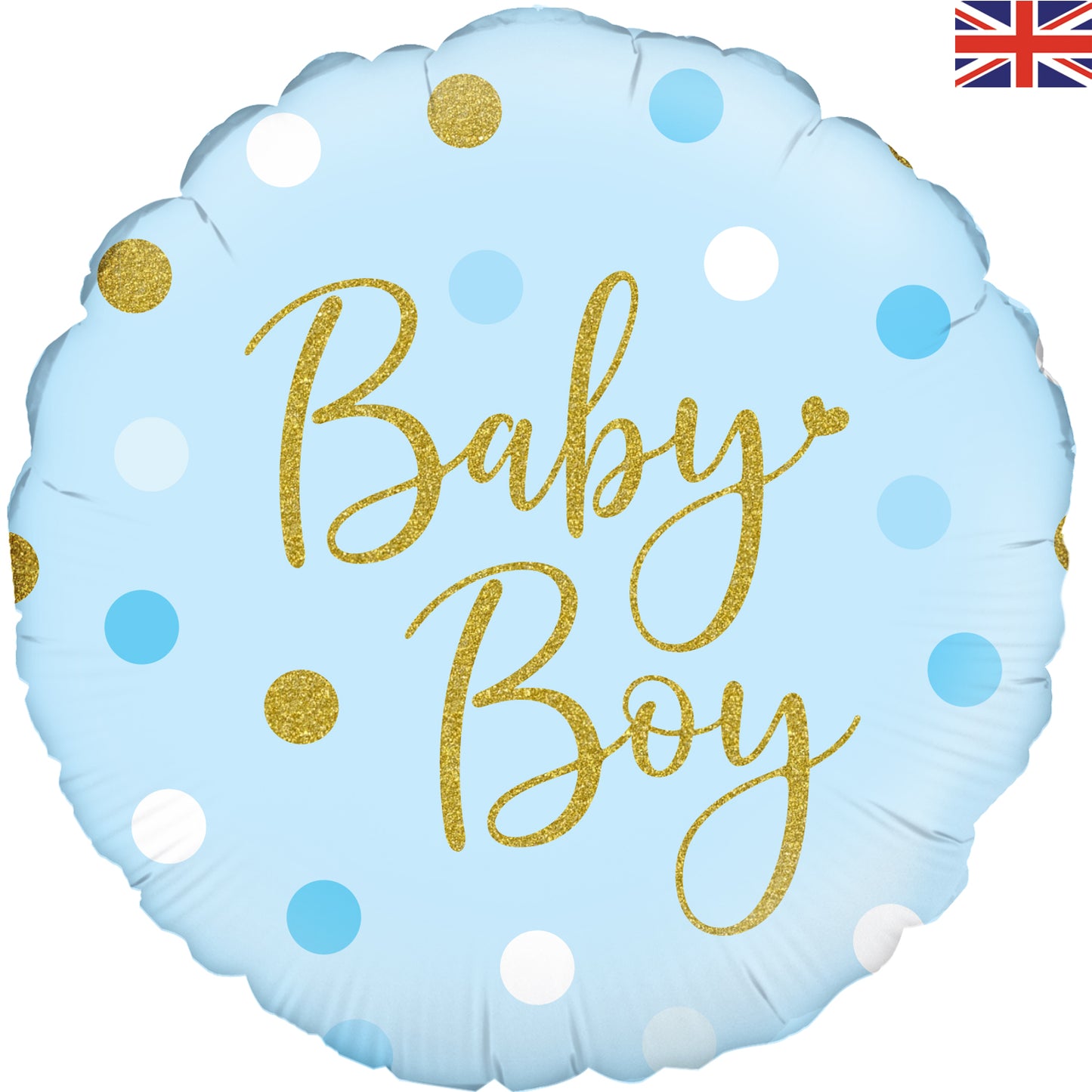 Oaktree 18inch Sparkling Baby Boy Dots Holographic Foil Balloon