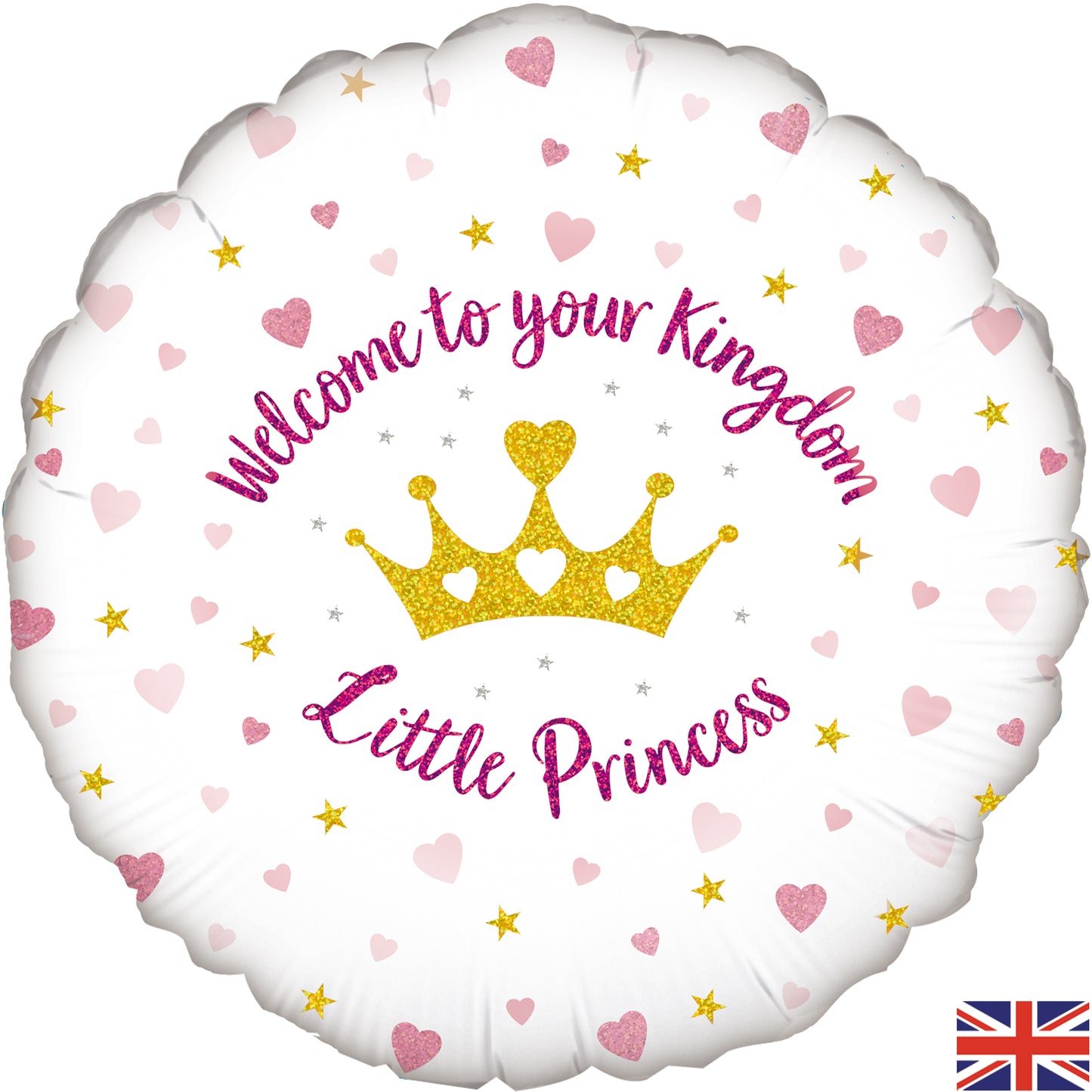 Oaktree 18inch Welcome Little Princess Hearts Holographic