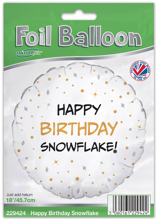 Oaktree 18inch Happy Birthday Snowflake Foil Balloon