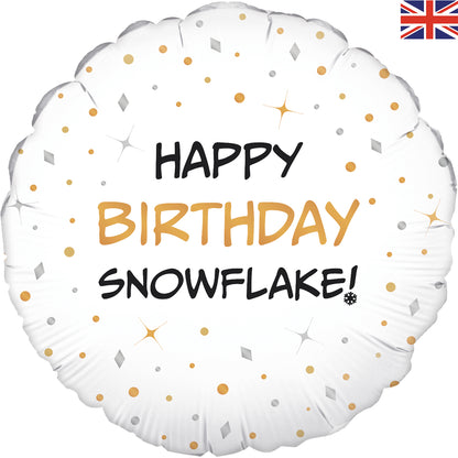 Oaktree 18inch Happy Birthday Snowflake Foil Balloon