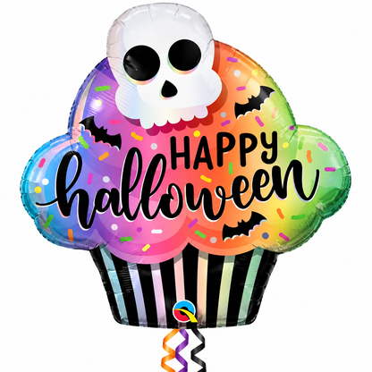 Happy Halloween Cupcake 32" Foil Balloon – Air or Helium