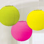 Amscan Neon Glow in Blacklight 9.5" Paper Lanterns 3pc