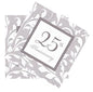 25th Anniversary Elegant Silver Scroll Lunch 2-ply Napkins 16ct