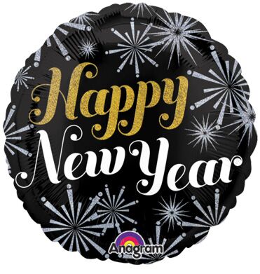 Happy New Year 18" Pizazz 2724901 Holographic Foil Balloon