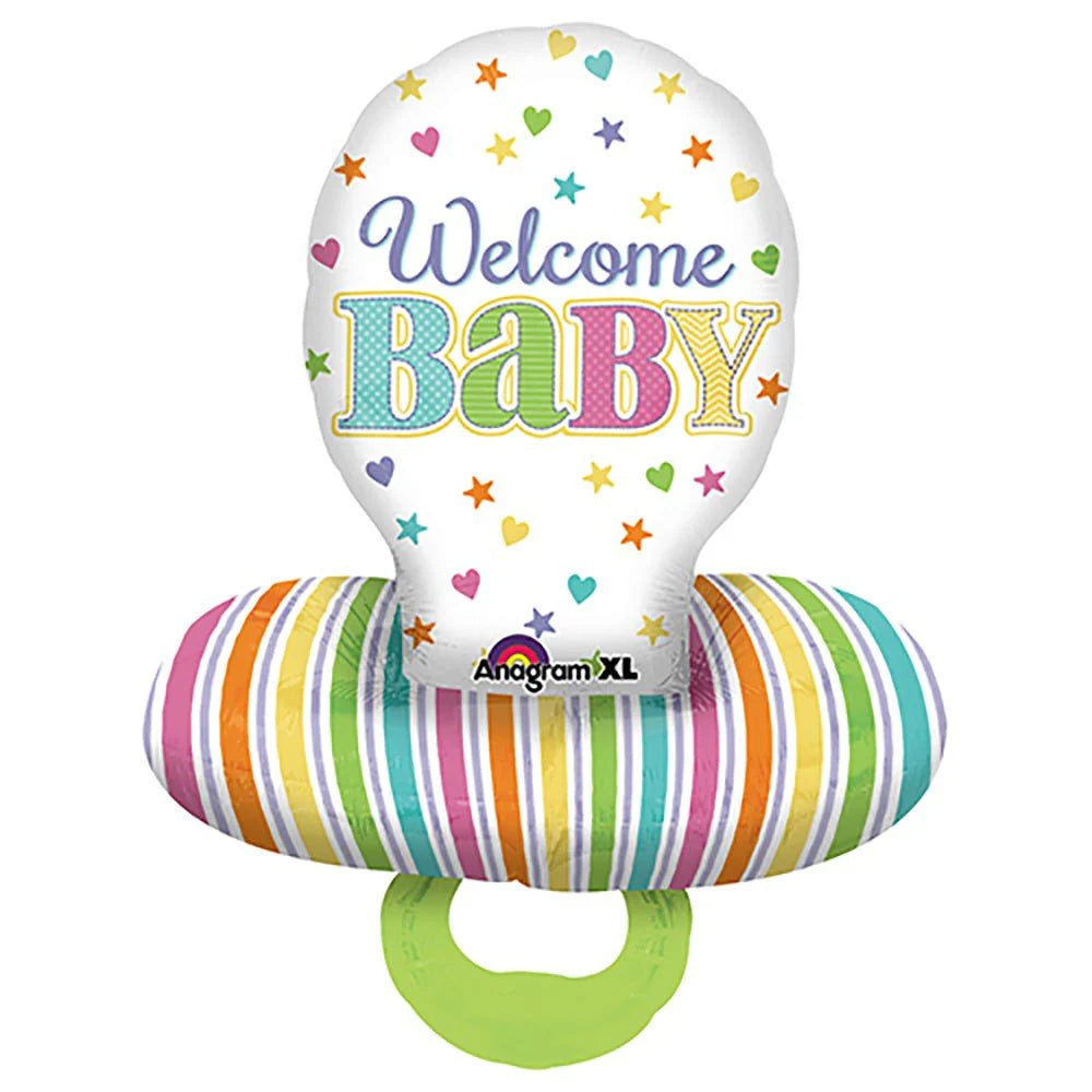 Anagram Welcome Baby Pacifier Dummy 29" Foil Multi-Balloon