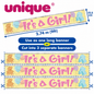 Unique It’s a Girl Baby Shower Banner – 2.74m / 9ft – Cut into 3 Banners