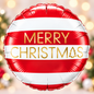 Qualatex 18" Red & White Merry Christmas Foil Balloon – Air or Helium