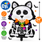 Halloween Skeleton Cat Foil Balloon 24" / 60cm – Black & White Scary Cat Balloon – Air or Helium Party Decoration