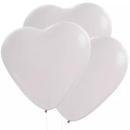 Ginger Ray Giant 36" White Heart Latex Balloon Wedding Decoration Pack of 3