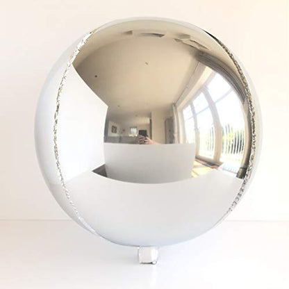 22" Foil Orb Balloon – 4D Round Sphere Balloon – Air or Helium – Birthday, Wedding & Party Decoration – Choice of Colours & Designs