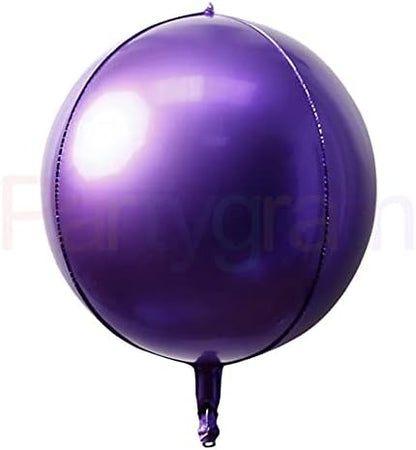 22" Foil Orb Balloon – 4D Round Sphere Balloon – Air or Helium – Birthday, Wedding & Party Decoration – Choice of Colours & Designs