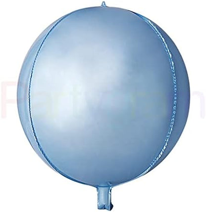 22" Foil Orb Balloon – 4D Round Sphere Balloon – Air or Helium – Birthday, Wedding & Party Decoration – Choice of Colours & Designs
