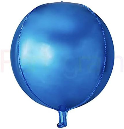 22" Foil Orb Balloon – 4D Round Sphere Balloon – Air or Helium – Birthday, Wedding & Party Decoration – Choice of Colours & Designs
