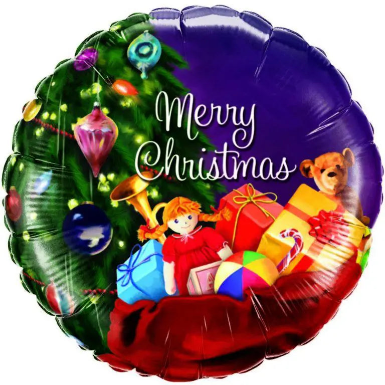 Qualatex 18" Santa Merry Christmas Double-Sided Foil Balloon – Air or Helium