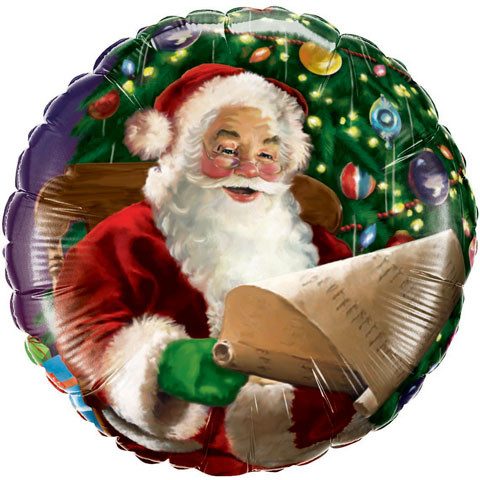 Qualatex 18" Santa Merry Christmas Double-Sided Foil Balloon – Air or Helium