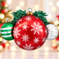 Anagram 35" Christmas Baubles Holographic SuperShape Foil Balloon – Air or Helium