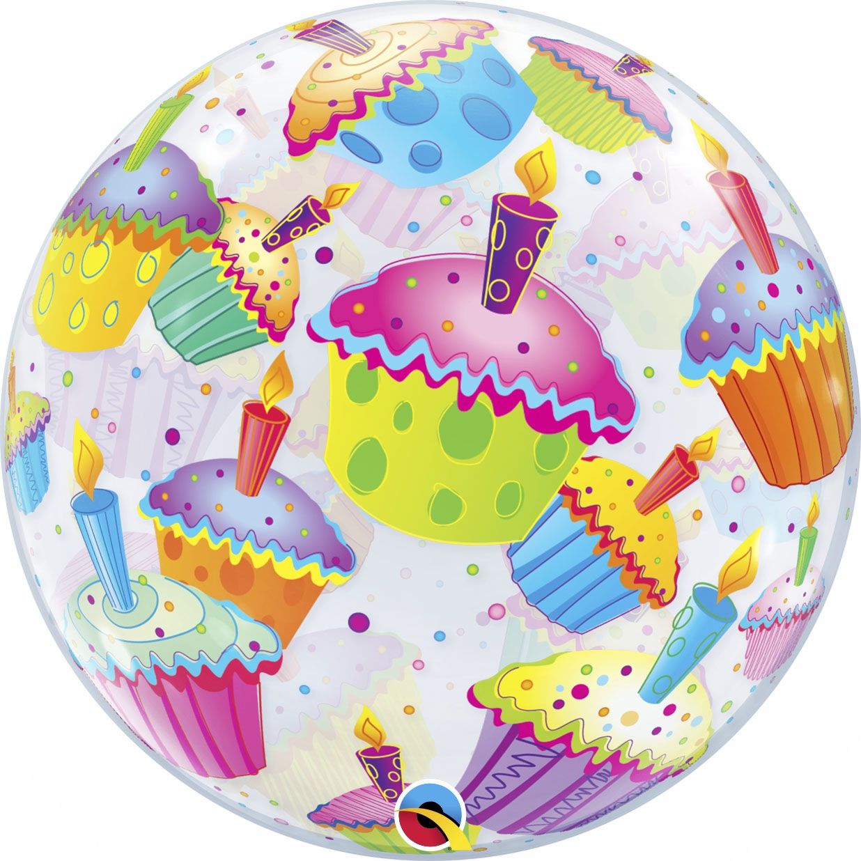 Colourful Cupcakes 22"/56cm Bubble Balloon