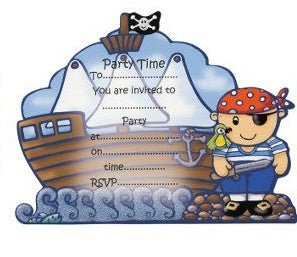 Fun Pirate Party Invitations with Envelopes 8pc