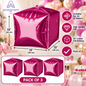 Anagram 15" Bright Pink Cubez Foil Balloons – Pack of 3