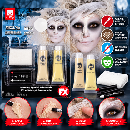 Smiffy's Mummy Special Effects Makeup Kit – Halloween Fancy Dress SFX