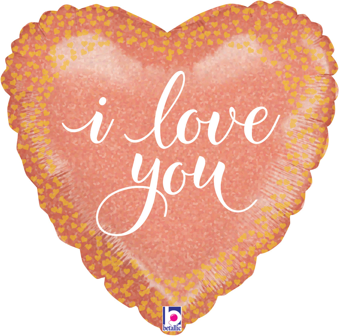Betallic Rose Gold I Love You Holographic 18" Foil Balloon