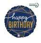 Betallic Happy Birthday Navy 18" Foil Balloon
