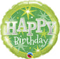 Qualatex Green Sparkle Happy Birthday 18" Foil Balloon