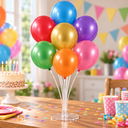 Balloon Table Stand Kit for 7 Balloons - 70cm Reusable Air Fill Party Decoration Holder