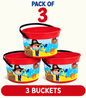 Lil Pirate Bucket 1500ml – Kids Pirate Party Bucket with Handle – Reusable Plastic Treat, Gift & Beach Bucket – Party Bag Alternative – Packs of 1, 3, 6 or 12