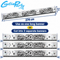 Happy 50th Birthday Banner 274cm x 12.5cm – Silver/Black Holographic Party Decoration