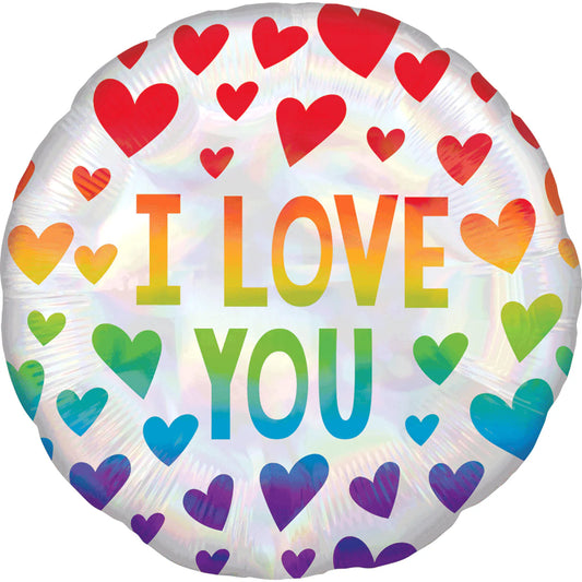 Anagram I Love You Mini Rainbow Hearts 18" Foil Balloon