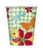 Garden Check Paper Cups 9oz 8pc