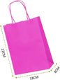 Hot Pink Small Paper Party Bags With Handles 10pcs
