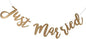 Gold Glitter Just Married Banner 100cm