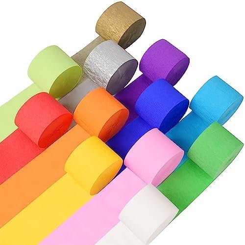 Crepe Paper Streamers, 45mm x 10m (Pack of 5 Rolls)
