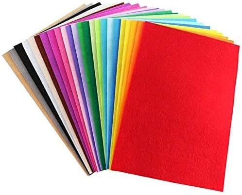 A4 Felt Fabric Sheets; 25 per Pack; Assorted Colours