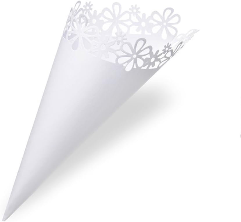 CLUB GREEN Confetti Cone Laser Flower 10pc Card, White, 31.5 x 17.5 x 0.3 cm