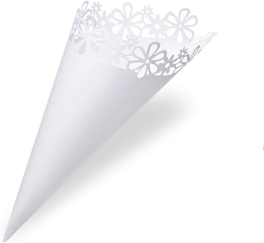 CLUB GREEN Confetti Cone Laser Flower 10pc Card, White, 31.5 x 17.5 x 0.3 cm