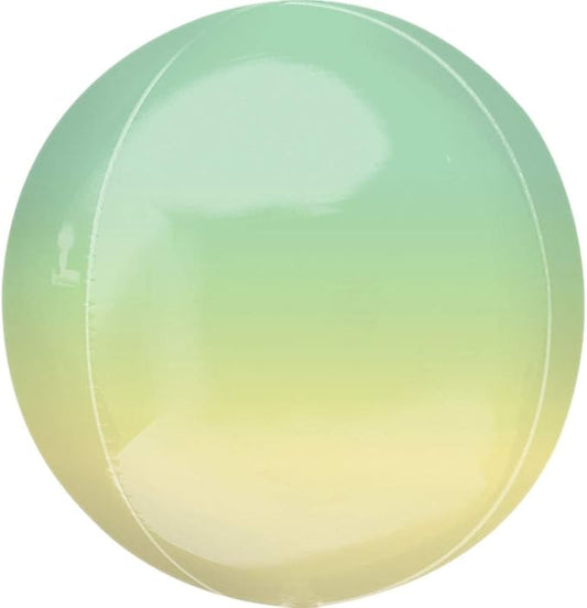 Ombre Yellow & Green Round Orbz XL 15" / 38cm Balloon