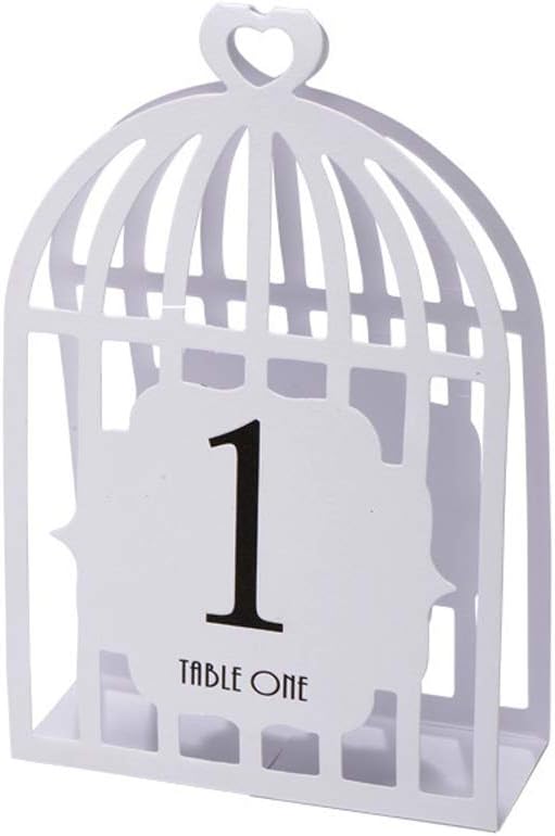 Club Green Table Numbers 1-15 Laser Bird Cage White