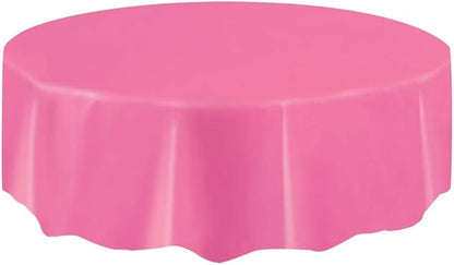 Round Plastic Table Cover 84"/213cm | Hot Pink