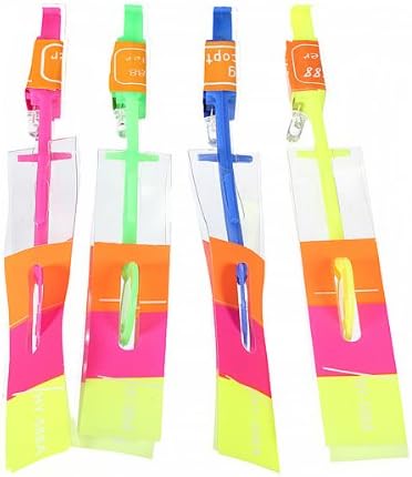 Flying Helicopter LED Rubber Band Rocket (4pc)