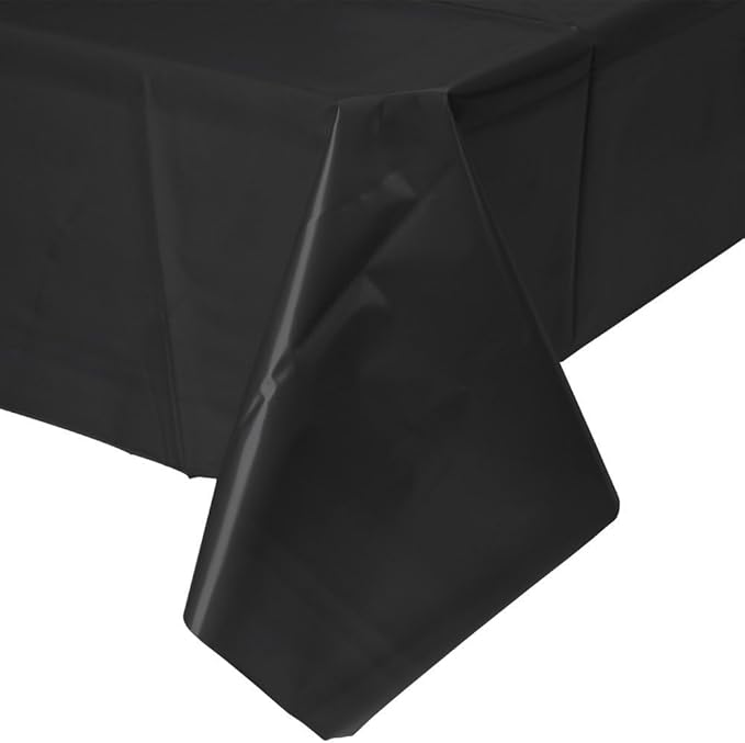 Rectangle Plastic Table Cover 54" x 108" | Jet Black