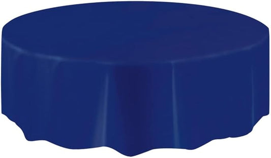 Round Plastic Table Cover 84"/213cm | True Navy Blue