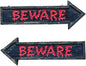 Halloween Spooky 'Beware' Solid Wood Effect Sign 58cm