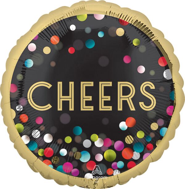 Cheers Colorful Confetti Foil Balloon 18-Inch